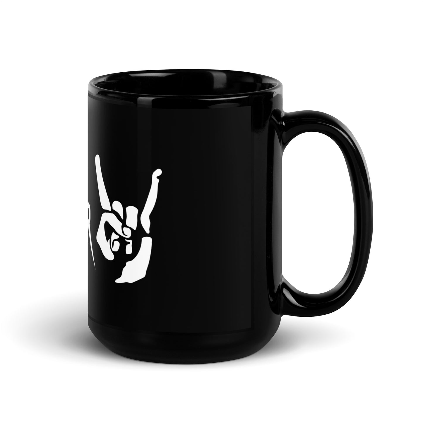 Black rock music mug with It's 1 Louder design - 15 oz left handle view