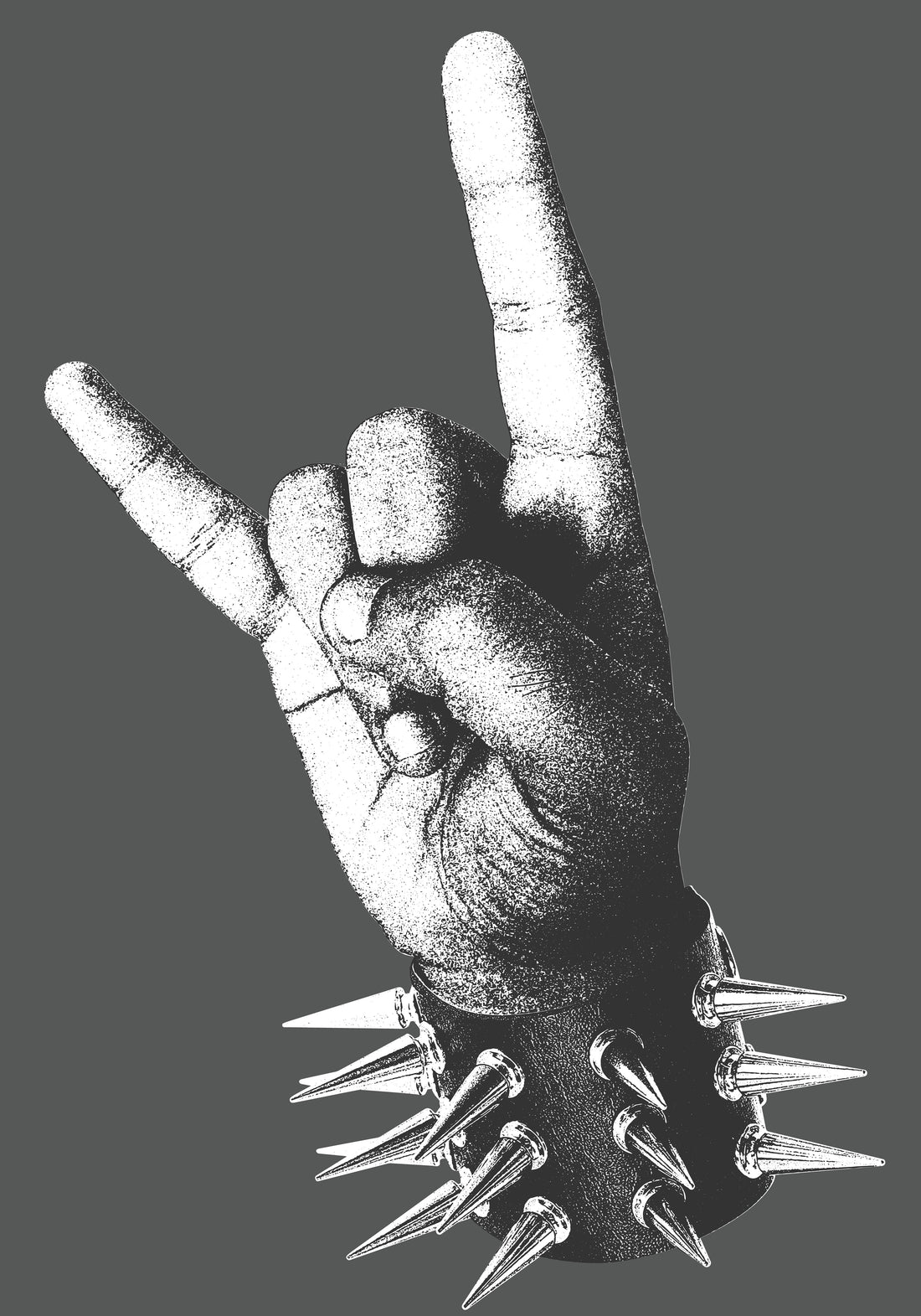 Hand doing a devil horns rock sign