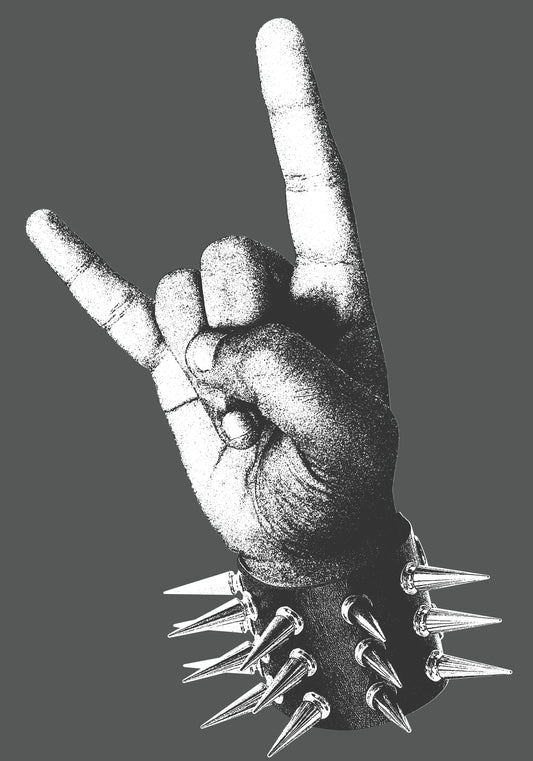 Hand doing a devil horns rock sign