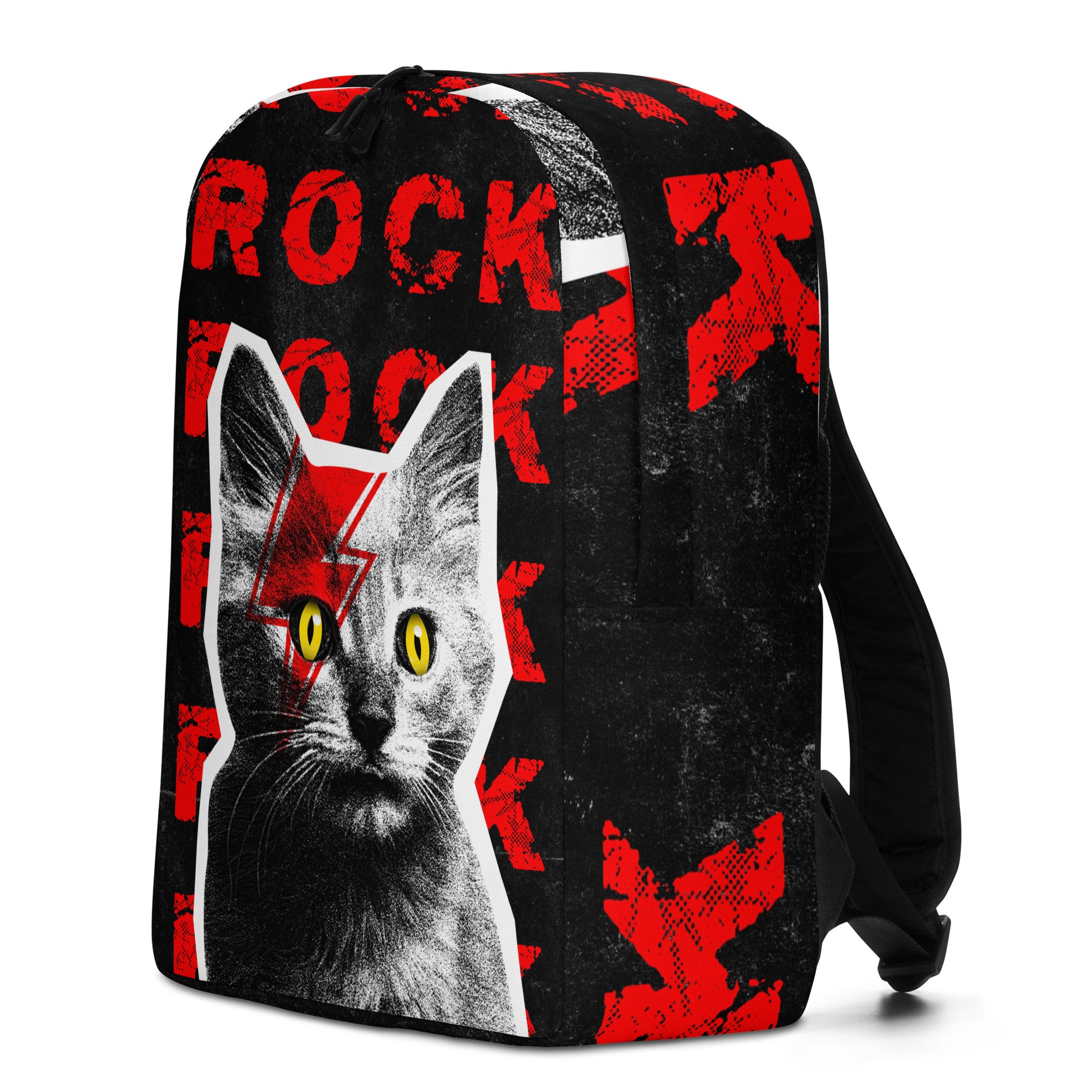 Rock Cat-titude backpack with kitten design - music lover gift