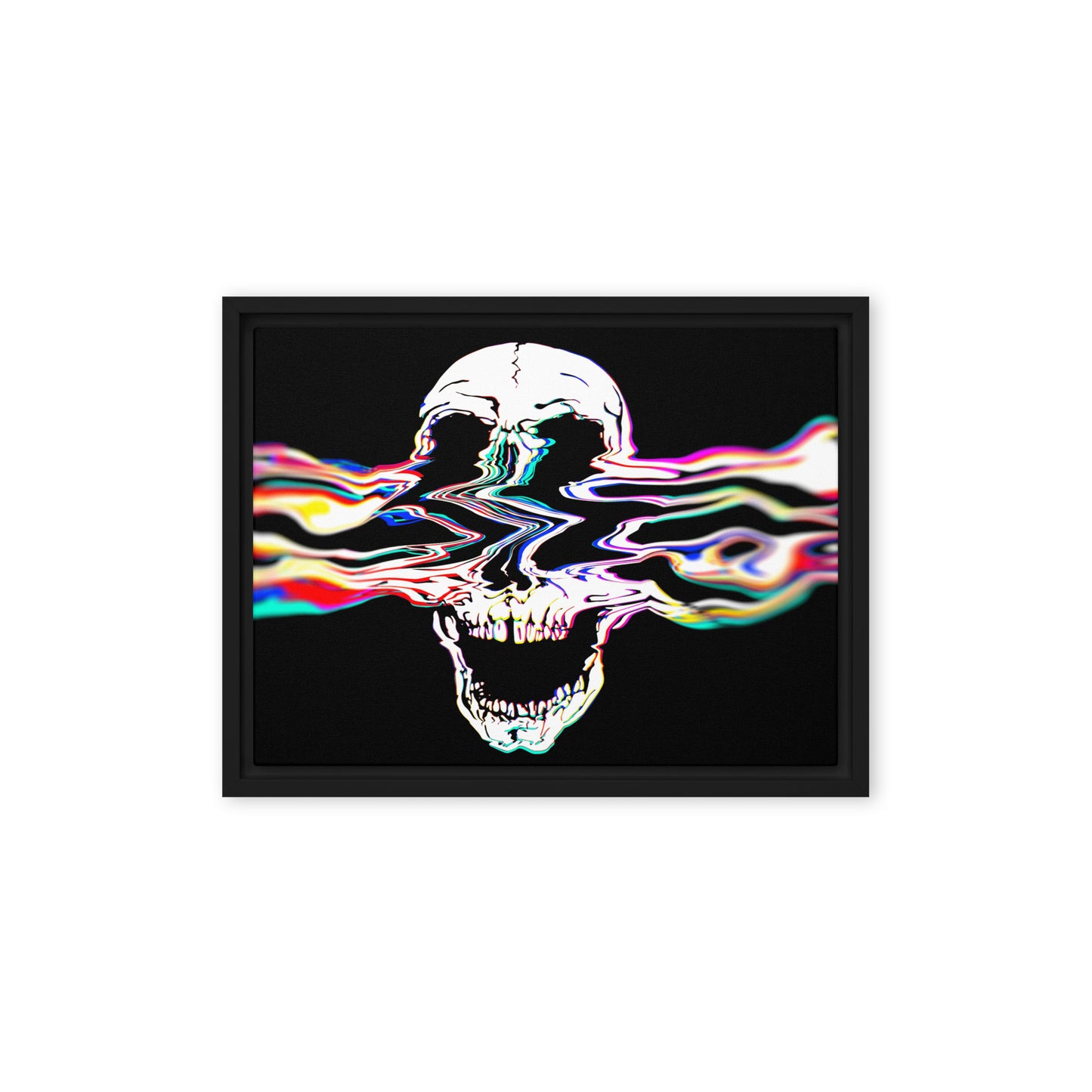 Rebel Riser digital skull framed canvas print - 9x12 black frame music room art