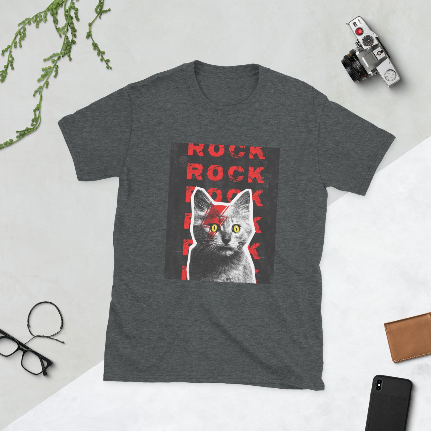 Charcoal grey rock kitten t-shirt
