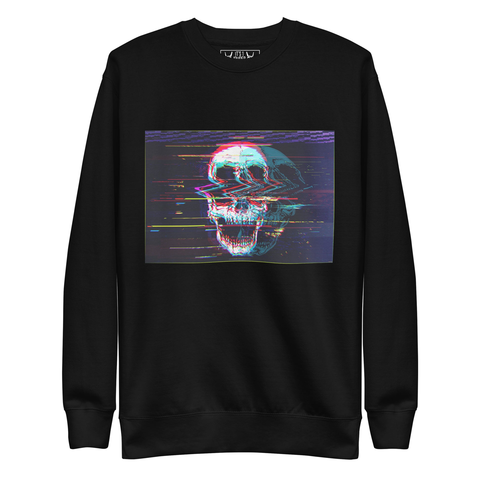 Skullbanger rock sweater with skull graphic - front view