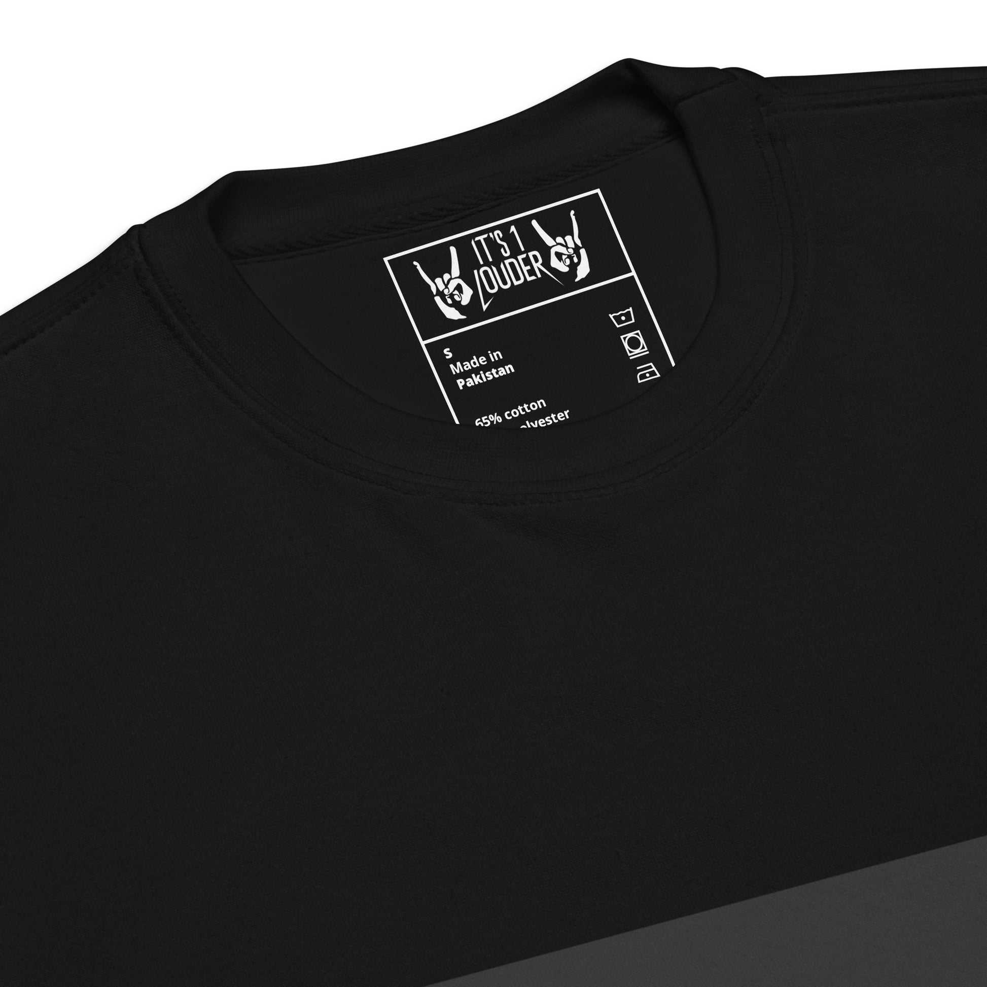 Rebel Riser premium sweatshirt detail - colorful skull graphic close-up